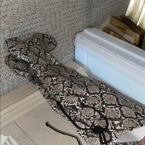 GIANNI BINI OVER THE KNEE SNAKE SKIN BOOTS